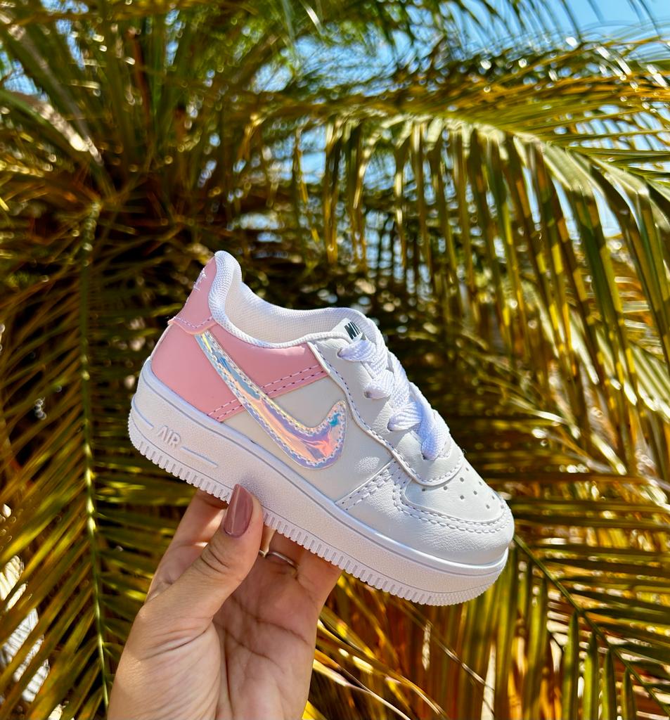 Nike air blanco con shops rosa